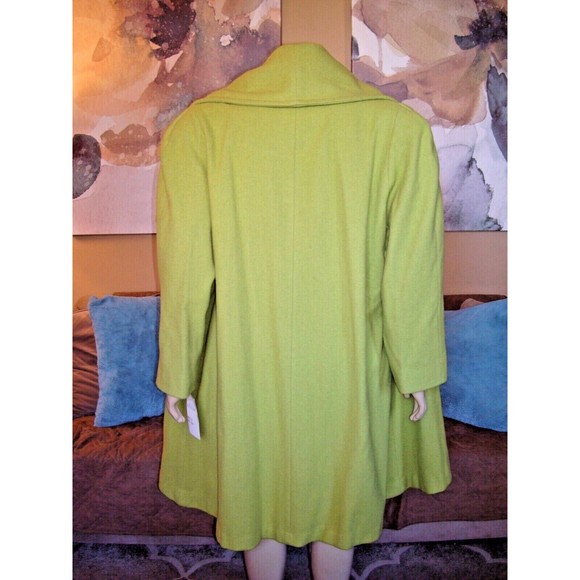 Vintage Komitor Wool Green Open Front Duster Coat Jacket Size 22/24 NWT - Picture 6 of 8